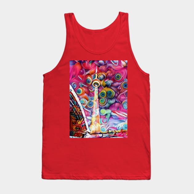 CN Tower Swirl Tank Top by ninasilver